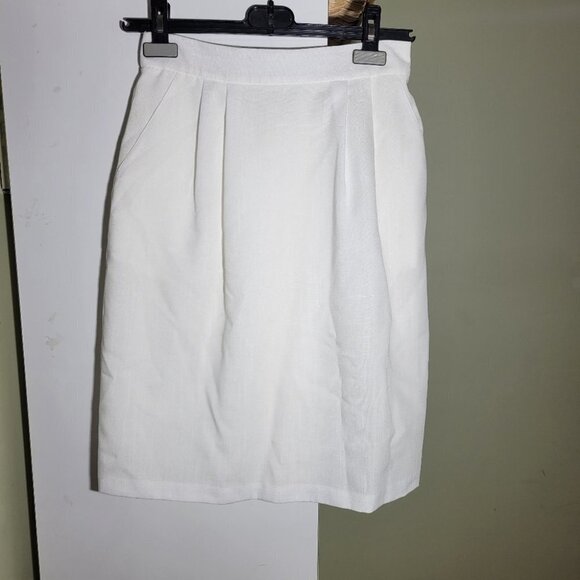 Vintage 1980s Koret white single breasted blazer suit skirt set small medium - Picture 10 of 15